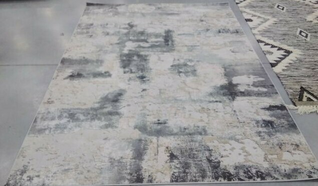 BEIGE / CHARCOAL 6′-7″ X 9′ Back Stain Rug, Reduced Price 1172700941 VGE142A-6