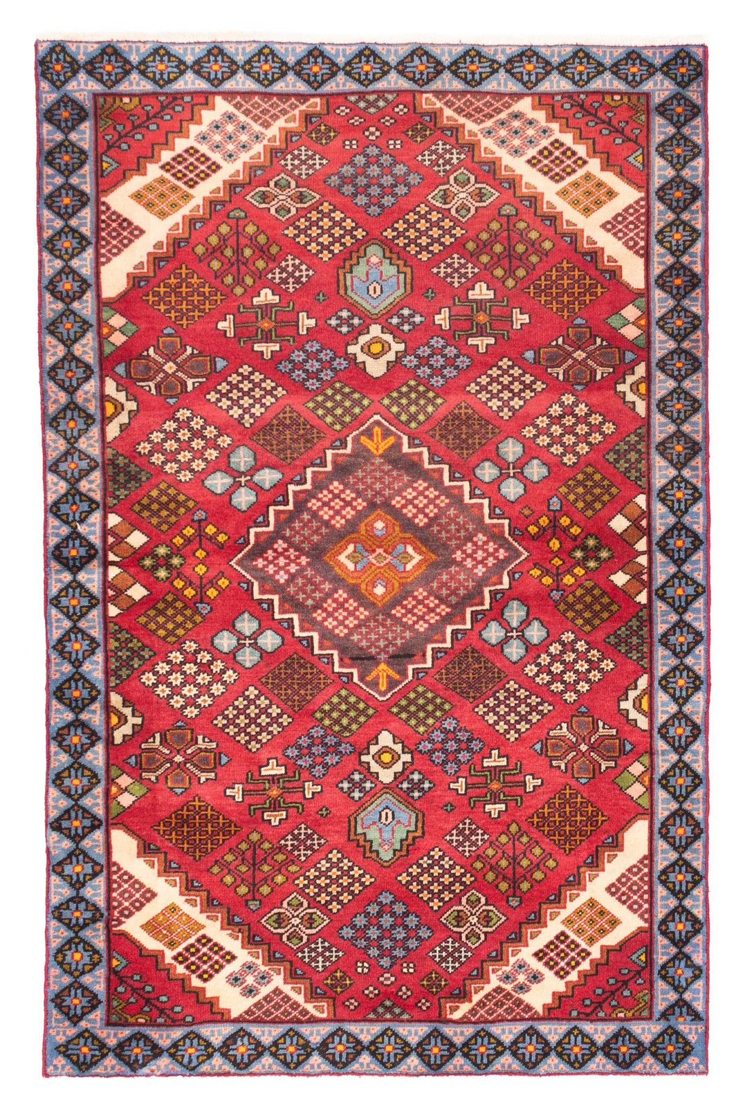 Vintage 4’2″ x 6’8″ Traditional Hand Knotted Vegetable Dye Wool Area Rug