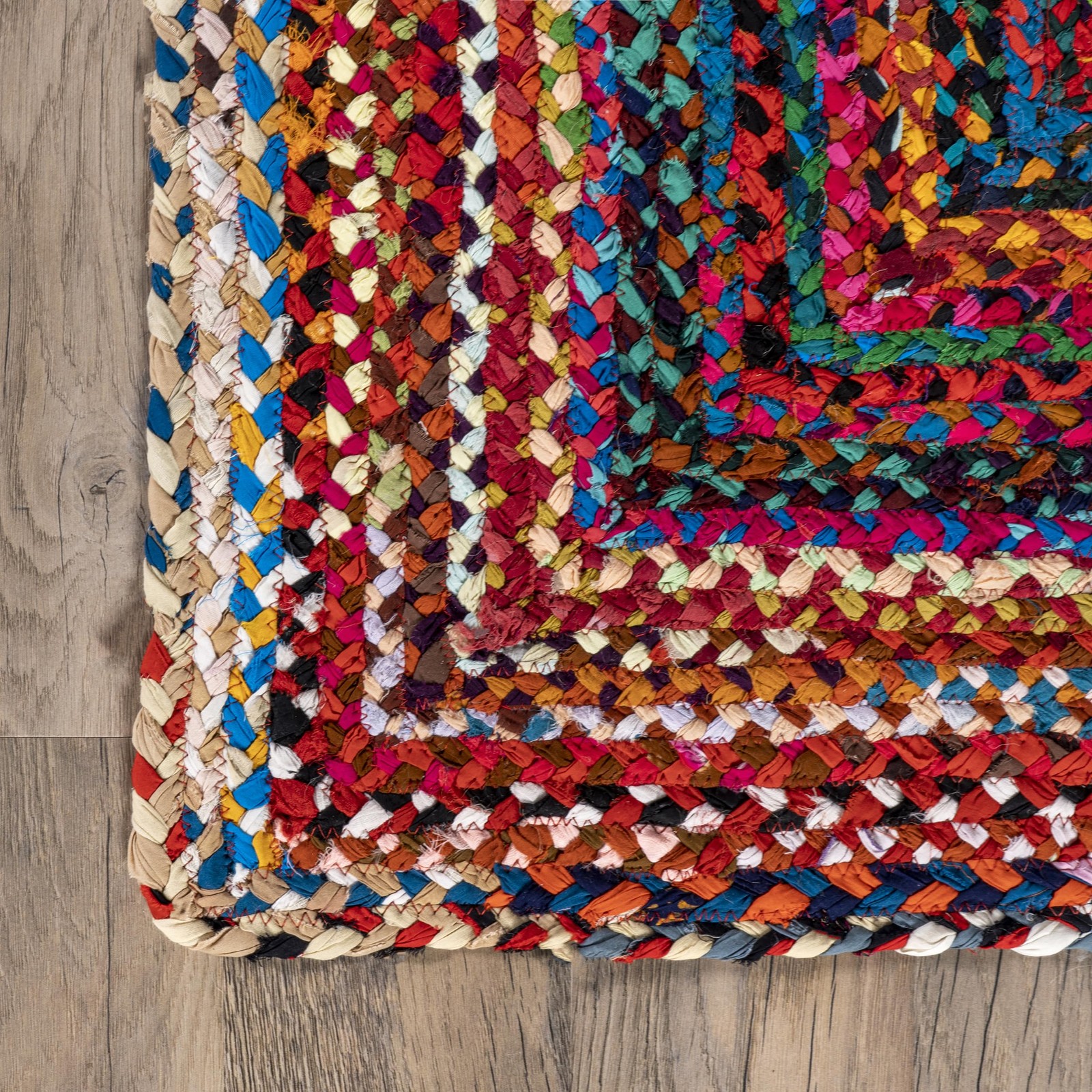 Tammara Bohemian Hand Braided Runner Rug, 2′ 6 x 8′, Multi