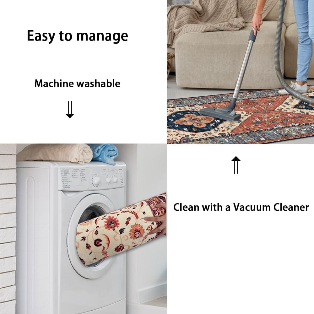 1.6×2.6 Ft Washable Area Rug NonSlip Indoor Doormat Kitchen Bathroom Mat