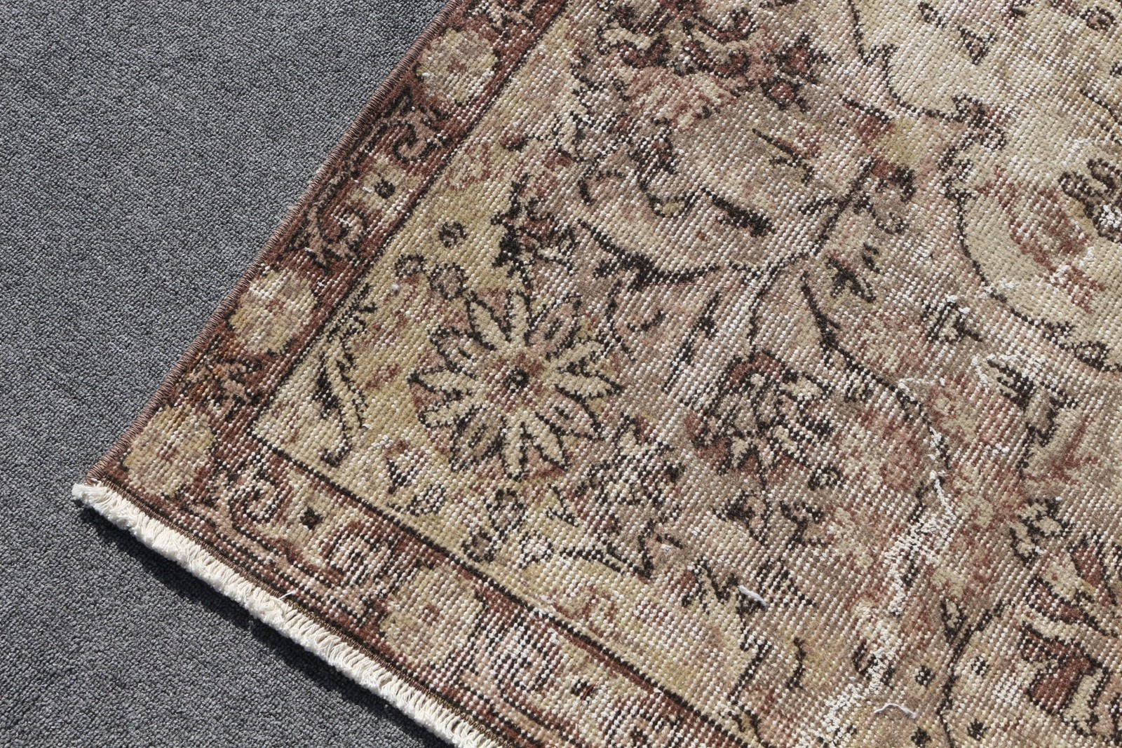 6,3×9,9 ft Vintage Large Rug, Turkish Brown Oriental Rug