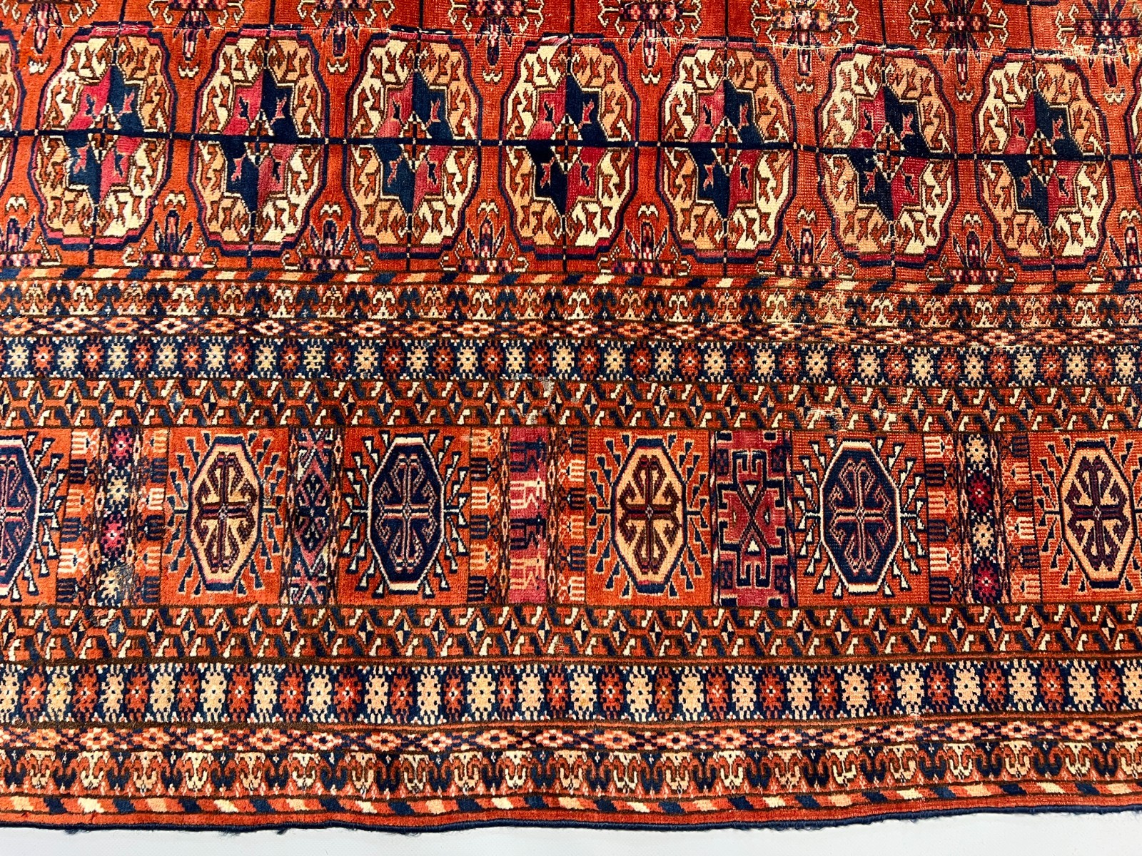 5’9 x 10’3 Ft Elegant Afghan Turkmen Bokhara Runner Rug Rust Red Elephant Foot