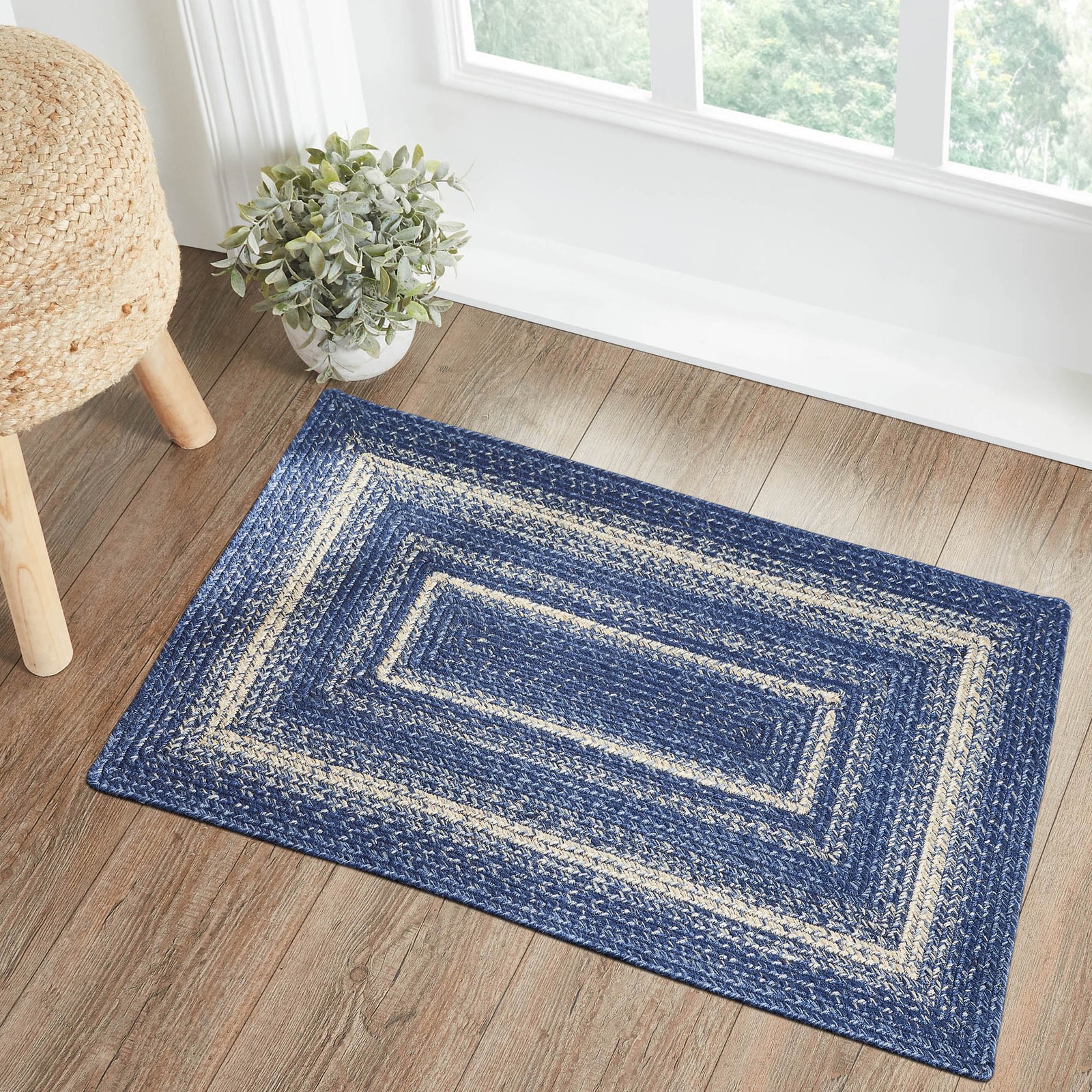 Farmhouse 24″x36″ Accent Rug Blue Great Falls Textured Floor Decor VHC Brands