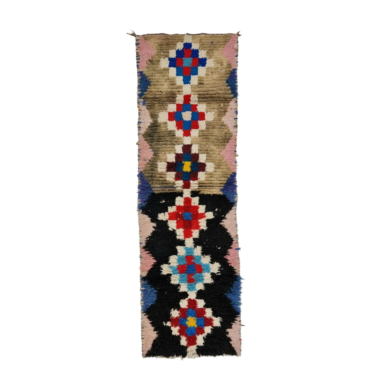 Geometric Moroccan Runner Berber Wool Rug Color Multicolor Design Carpet Rug