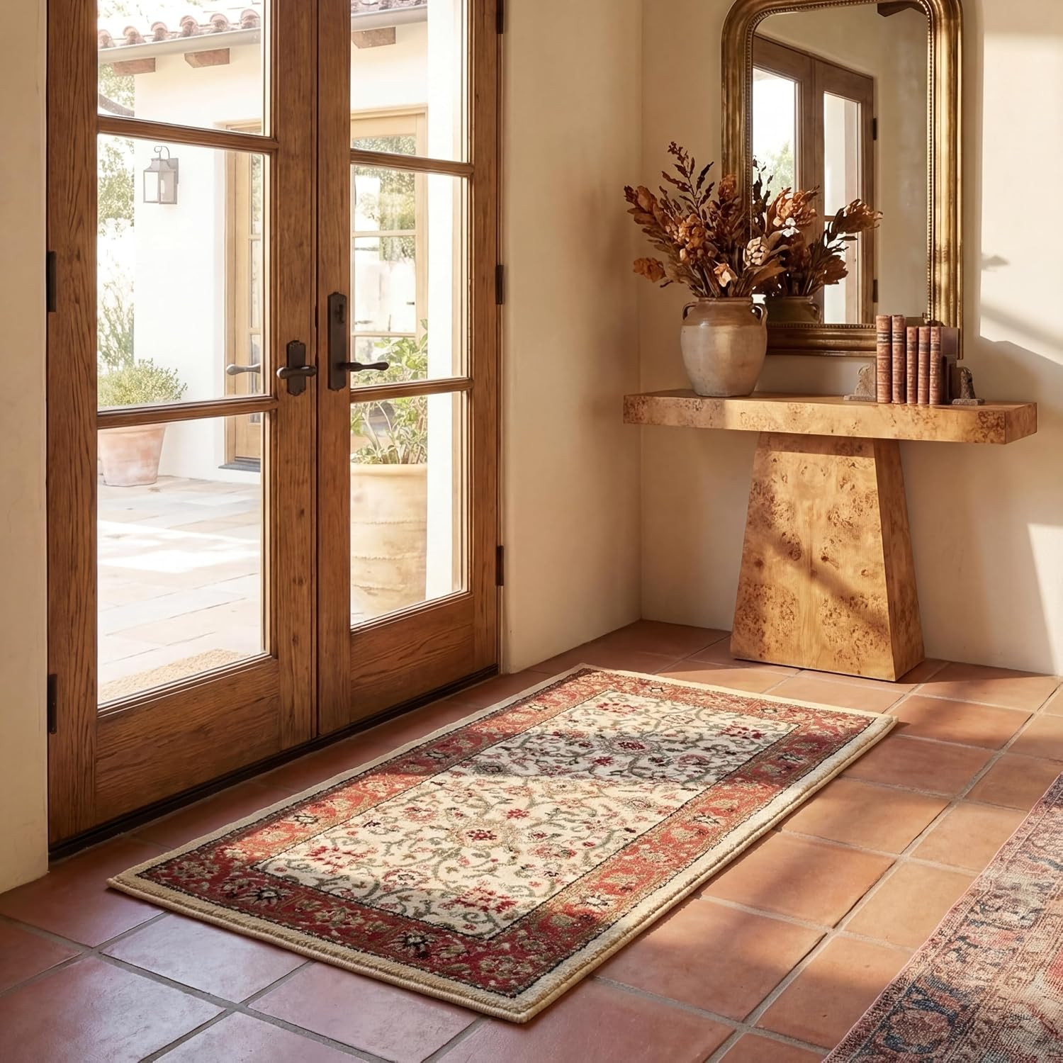 SAFAVIEH Lyndhurst Collection Accent Rug – 2’3″ X 4′, Ivory & Rust, Traditional