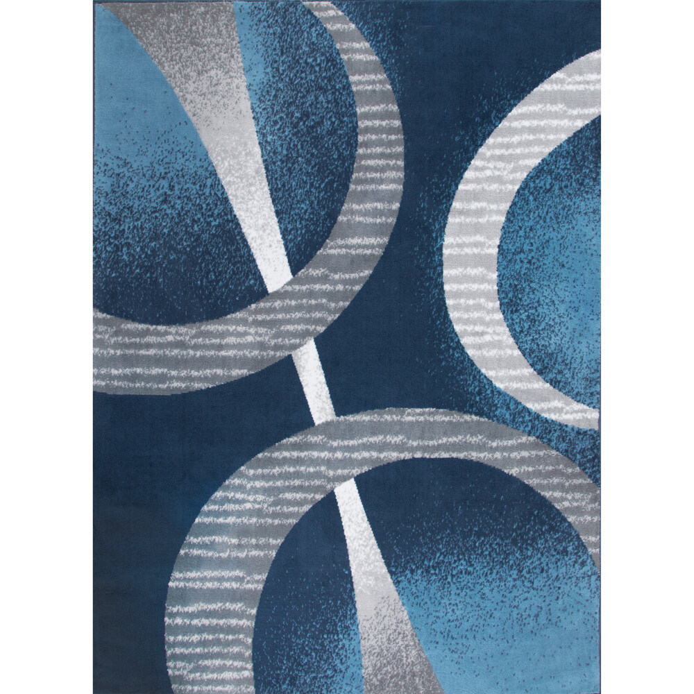 Home Dynamix Lyndhurst Melia Runner Area Rug, Midnight Blue/Gray, 3′ 7″ x 5′ 3″