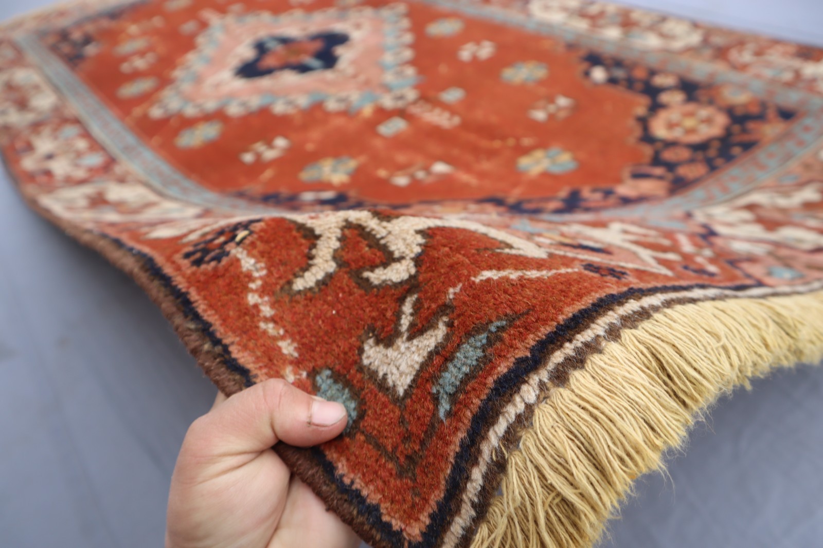4’3 x 8’3 ft Rust Red Afghan Handmade Wool rug / Home and Living / Kids Area Rug