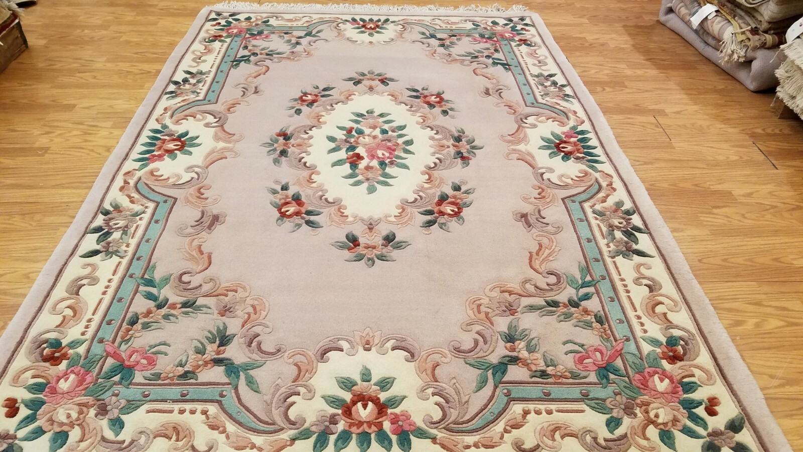 6 x 9 Hand Knotted French Aubusson 100% wool Area rug