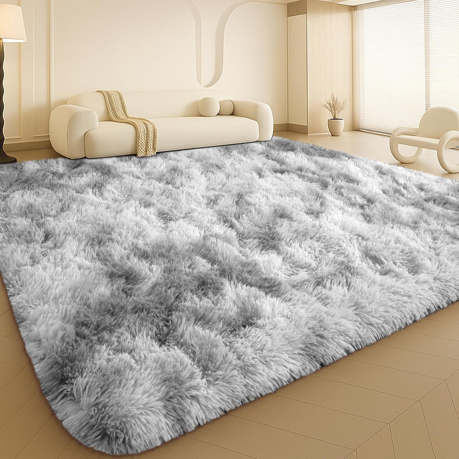 Large 9×12 Soft Shag Area Rug, Non-Slip Plush Carpet for Home Decor