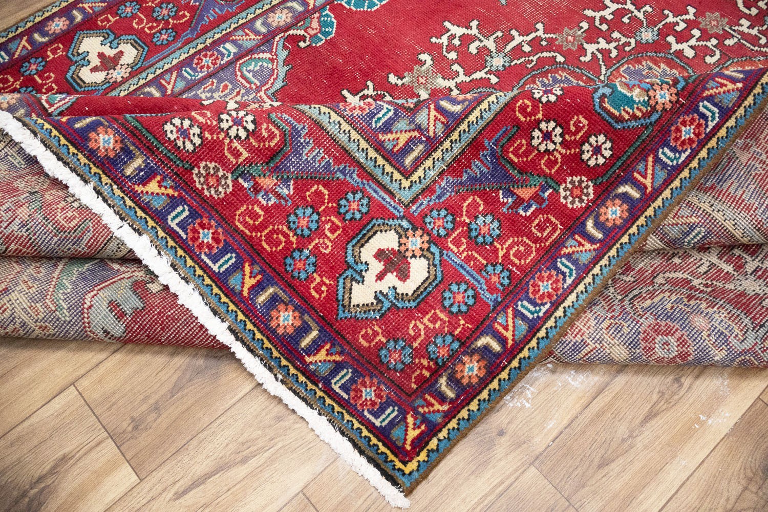 Semi-Antique Distressed Floral Oriental Wool Rug Home Decor Carpet 6’4×9’5 Ft