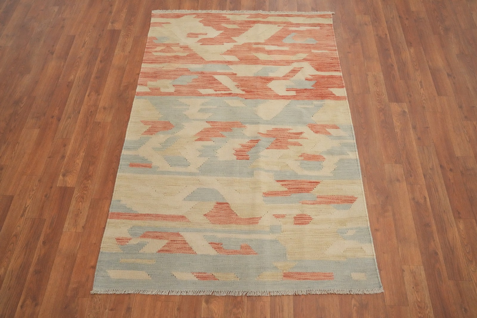 Kilim Handwoven Accent Rug 3×5 Vegetable Dye Wool Geometric Oriental Carpet