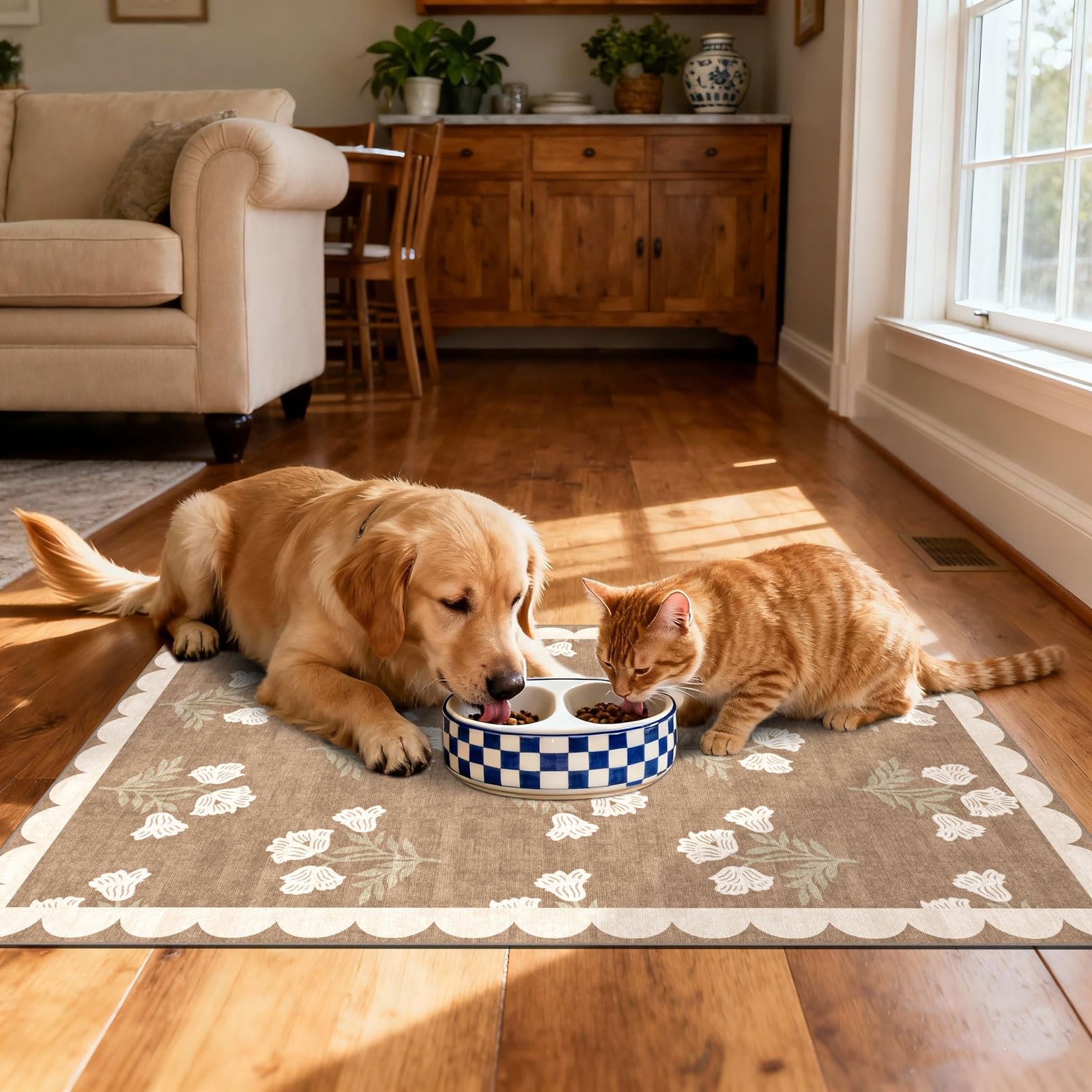 Front Door Mat Outside Entrance – 2×3 Floral Non-Slip Washable Doormat Indoor…