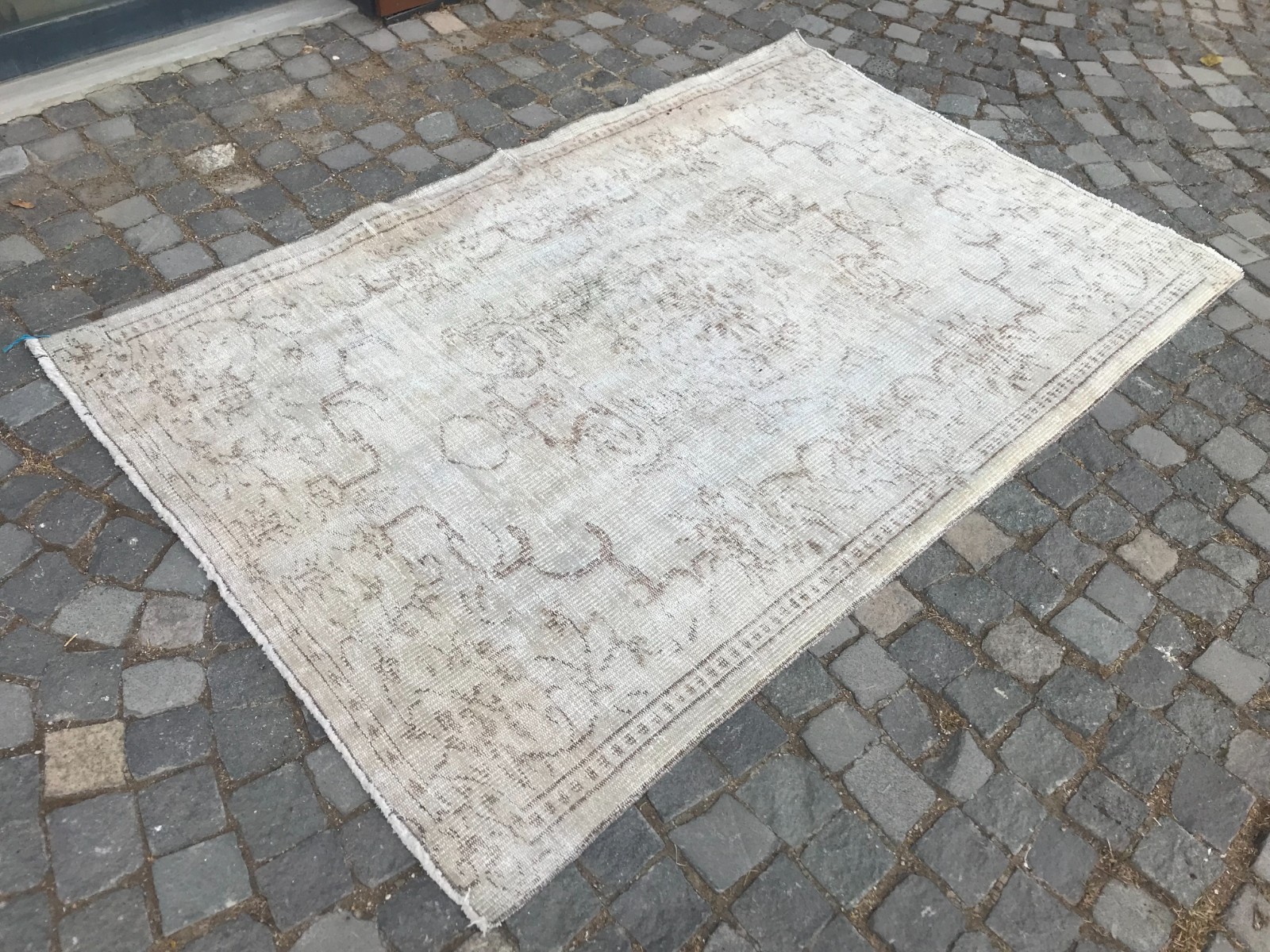 Bohemian Area Rug Handmade Wool Rug Turkish Vintage Traditional Rug 4,4 x 7,0 ft