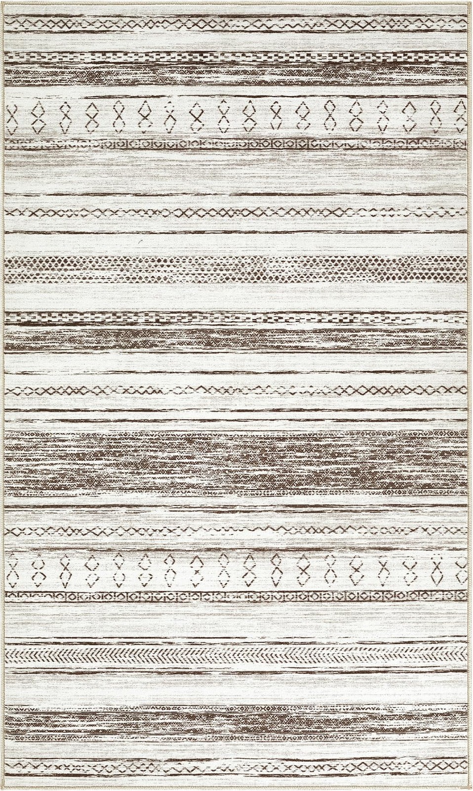 Area Rug Living Room Rugs – 2×3 Washable Soft Neutral Boho Moroccan Farmhouse…