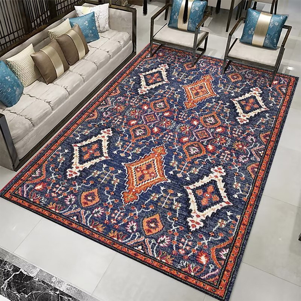 Luxury Area Rug Bohemian Retro Ethnic Style Imitation Cashmere Carpet for Home