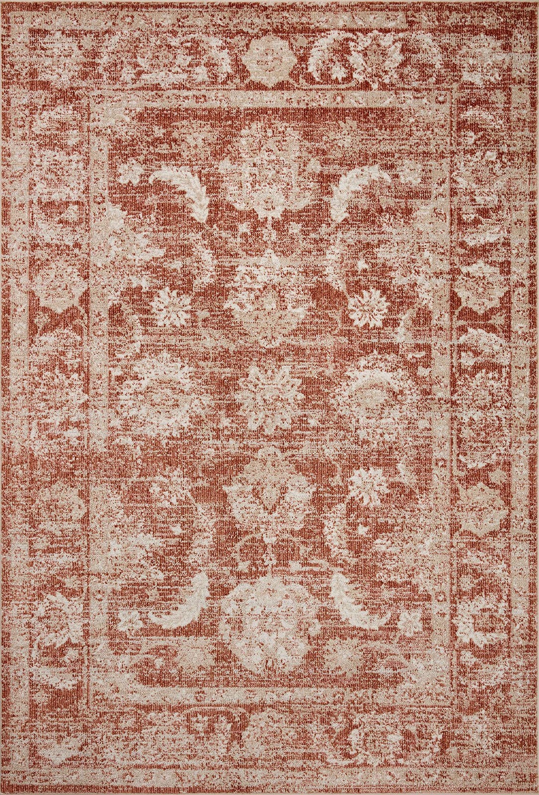 Loloi Ii Loloi Odette Collection Odt-03 Rust/Ivory 5-3 X 7-9 Area Rug