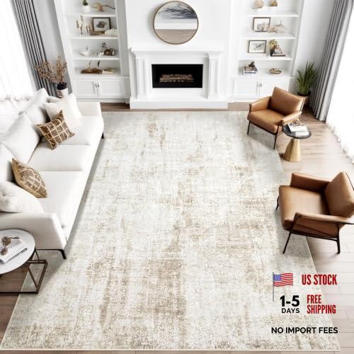9×12 Area Rug for Living Room: Washable Abstract Soft Rugs Non Slip Modern