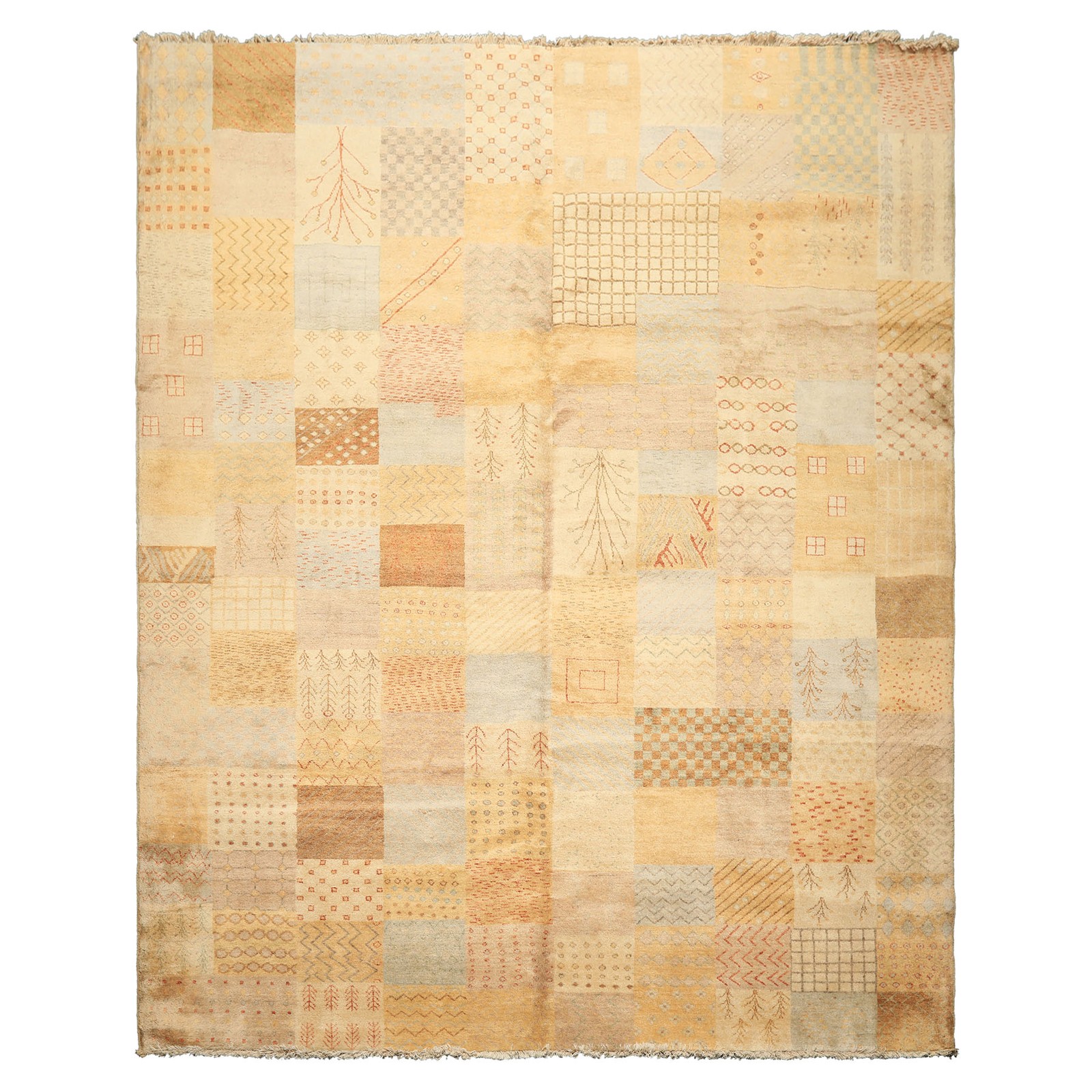 7’11”x10’2” Hand Knotted Wool Beige Peshawar Transitional Silky Sheen Rug