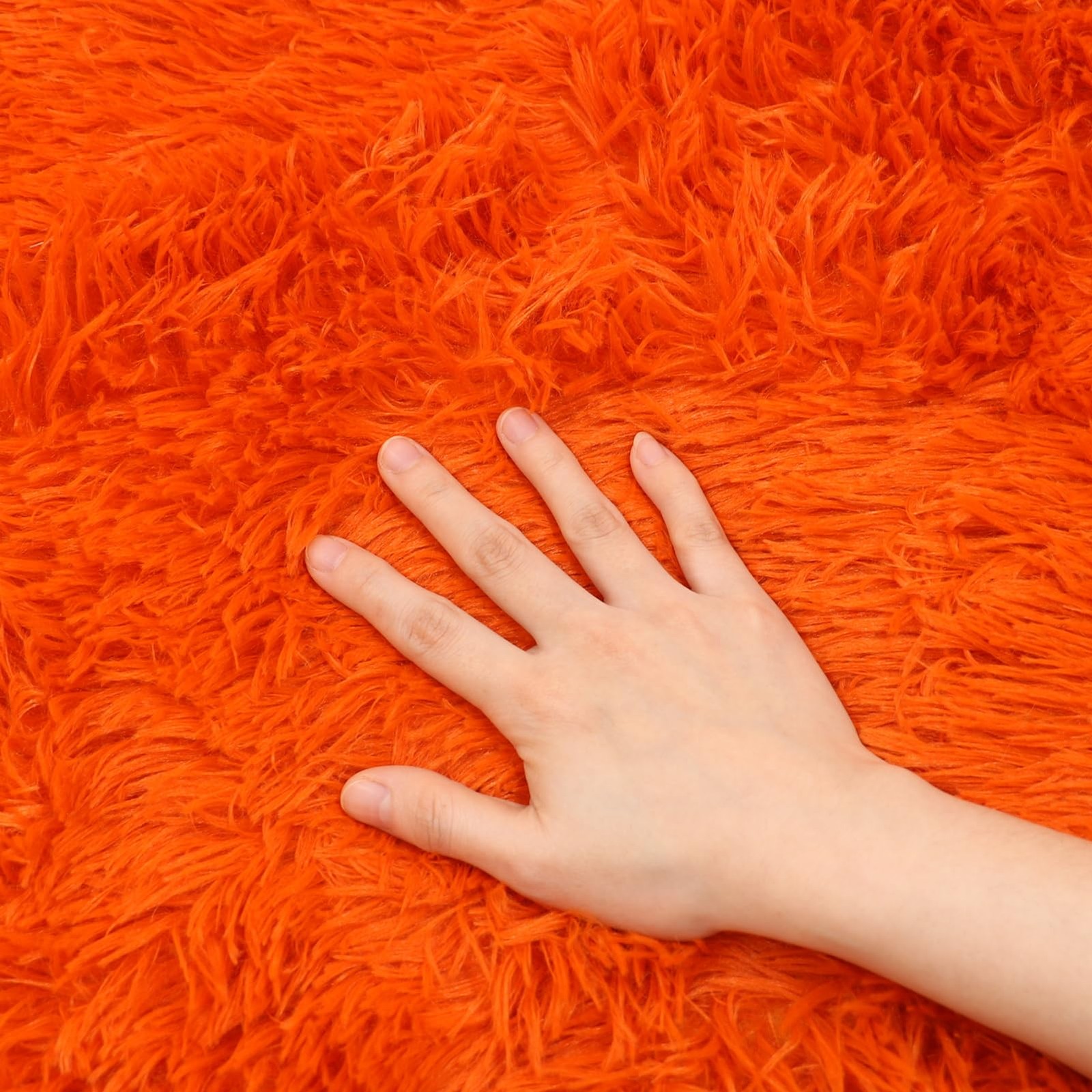 Lifup Soft Fluffy Round Area Rug, Cozy Plush Shaggy 24″ (Round), Orange