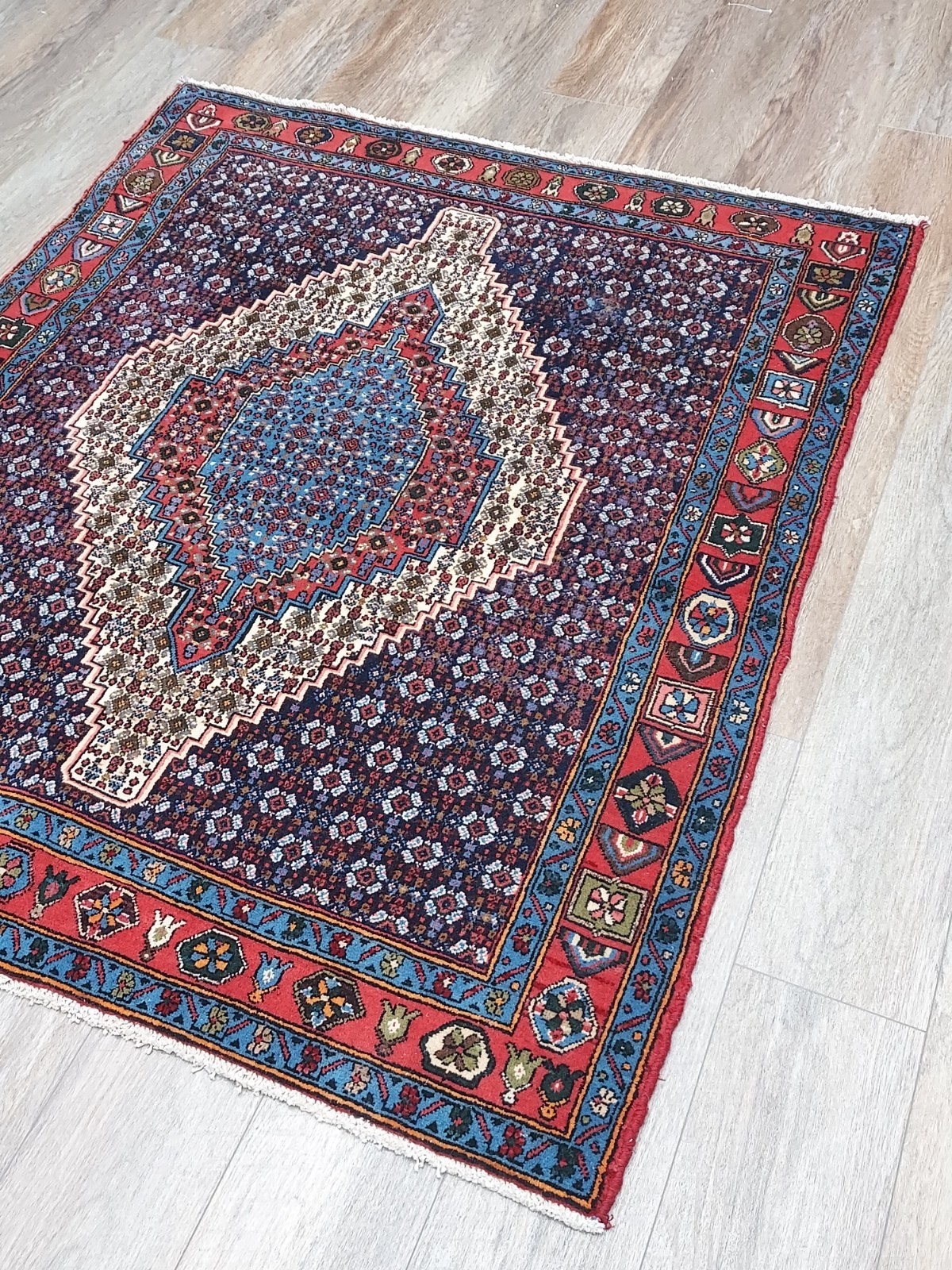 Turkish Hand Made Bohemian Geometric, Turkish Tribal Rug 4×5 Ft