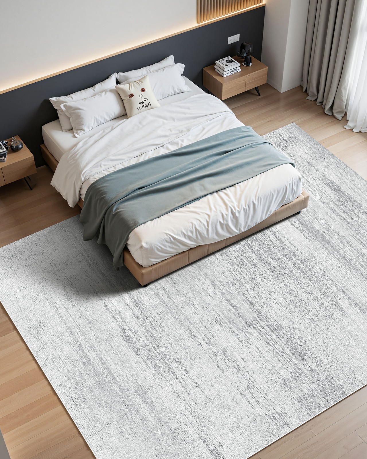 VEVOR Large Area Rug 10×14 ft Anti-Skid and Tear-Resistant Floor Mat Modern Gray