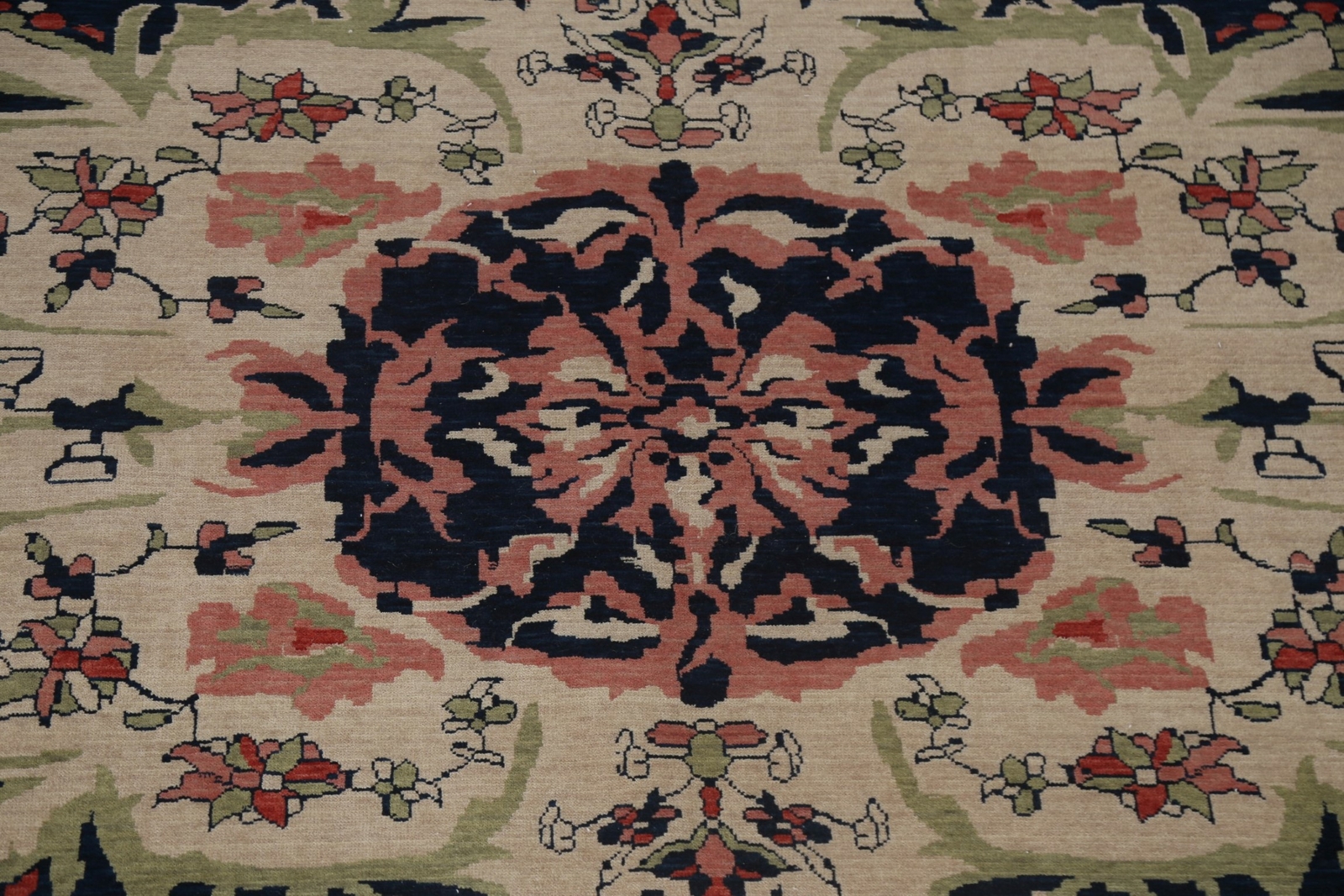 Navy Blue/ Ivory/ Red Ardakan Mohtasham Turkish 10’x13′ Area Rug Handmade Wool