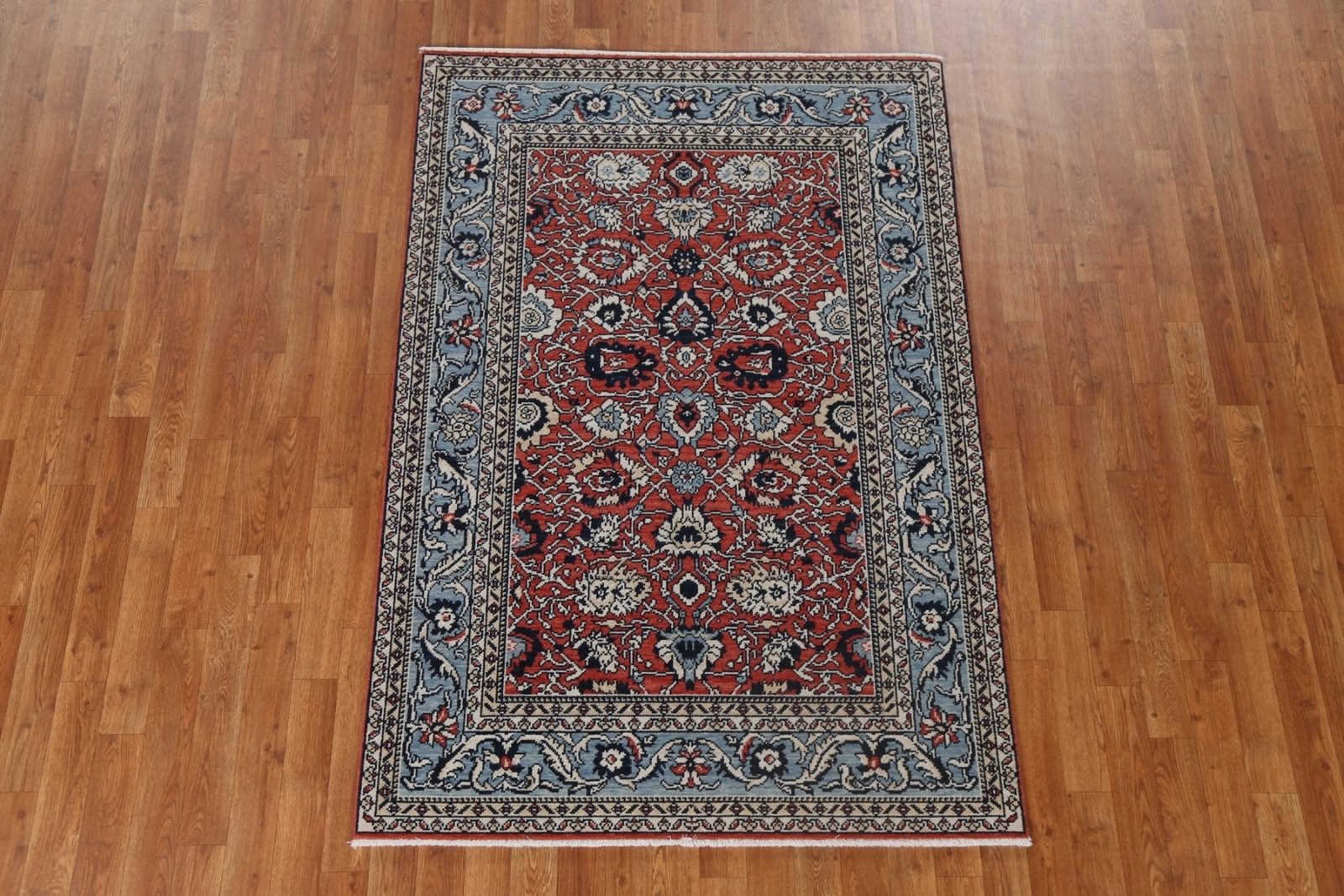 Red/ Light Blue Floral Ziegler Turkish 4×6 Area Rug Hand-knotted Oriental Carpet