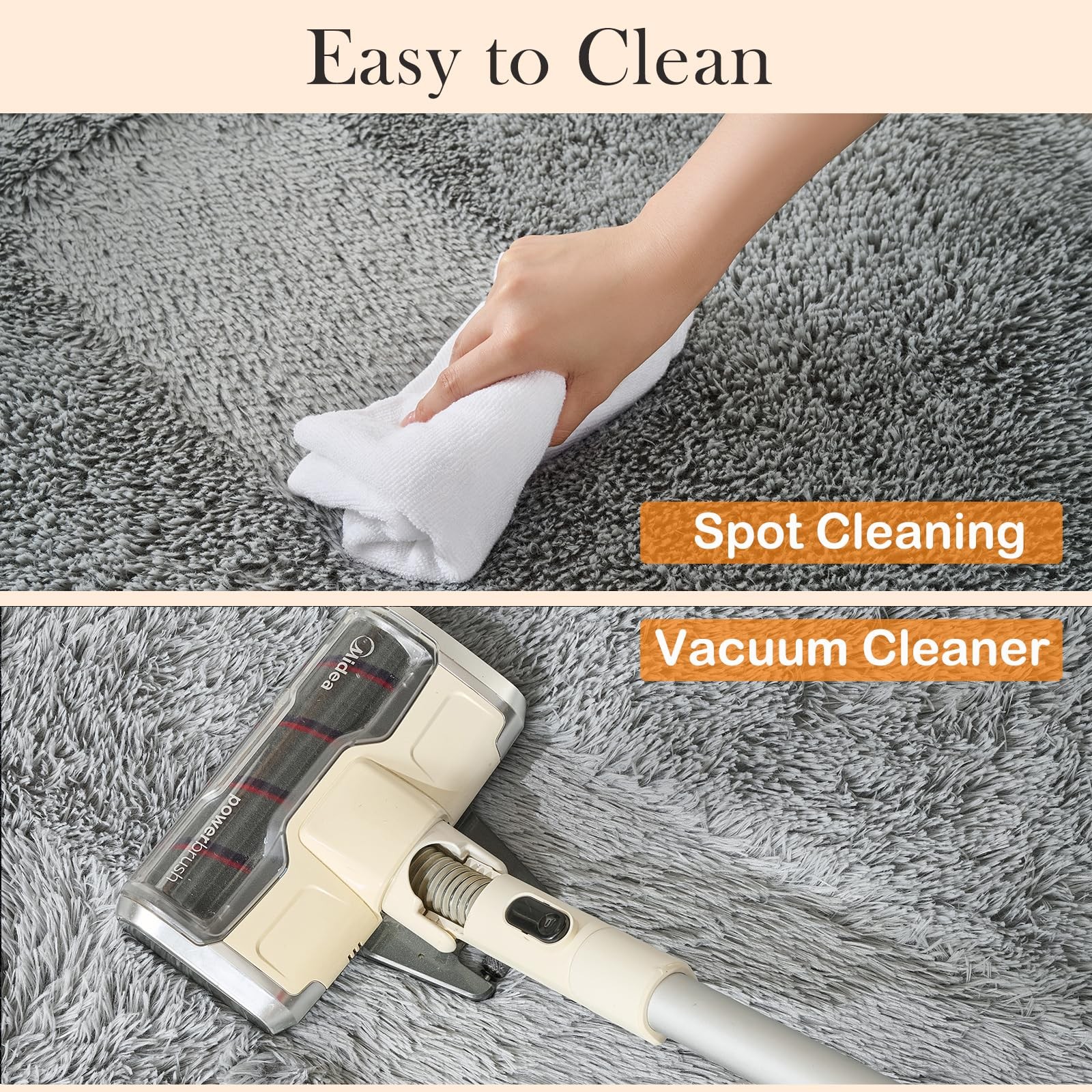 Fluffy Area Rugs 3×5 for Bedroom – Grey Small Shag Rug for Living Room Nurser…
