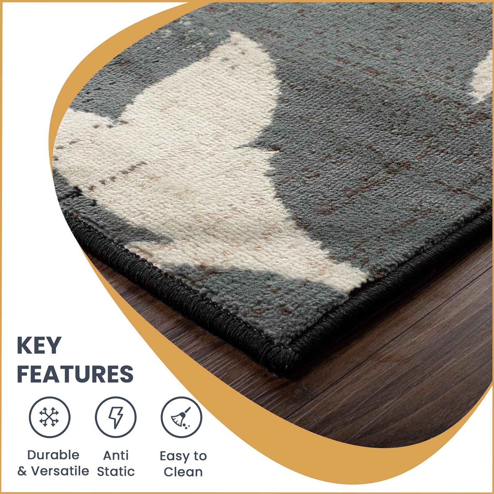 Indoor Area Rug, Jute Backed, Perfect for Office, Living/Dining Room, Bedroom…