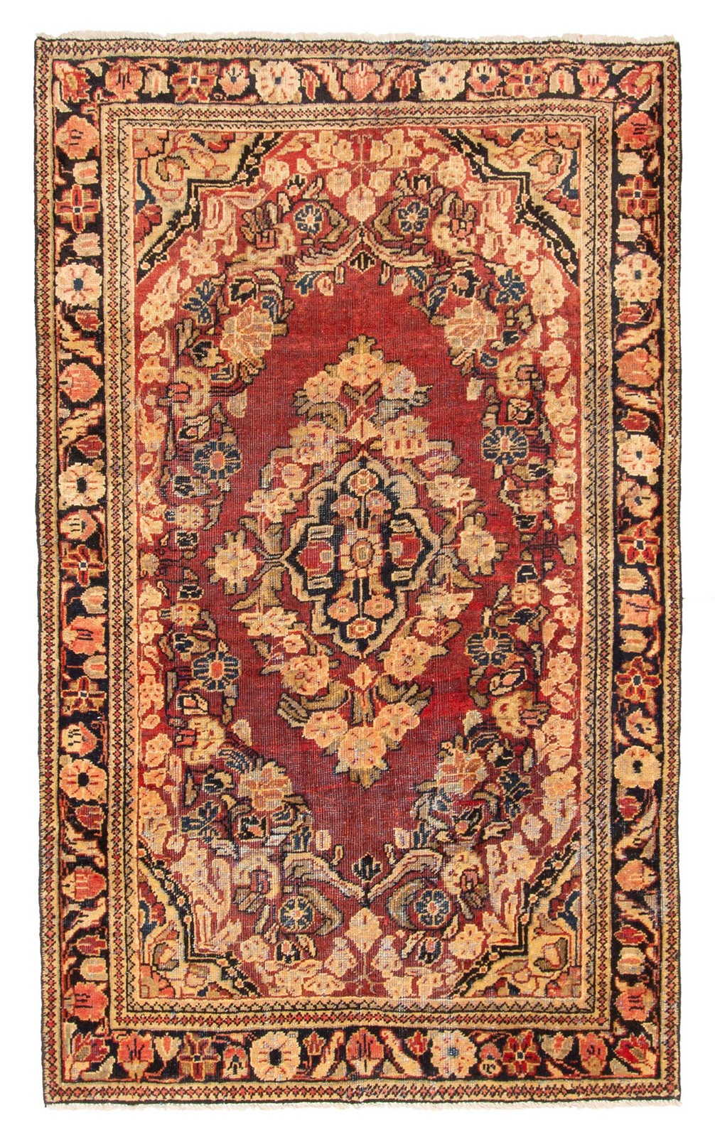 Vintage Hand-Knotted Area Rug 4’2″ x 6’11” Traditional Oriental Wool Carpet