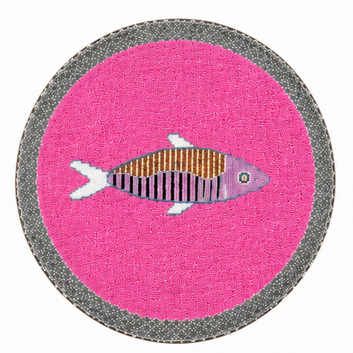 Pink Fish Design Placemats Set of 6 Handmade Dining Table Mats Coastal Decor