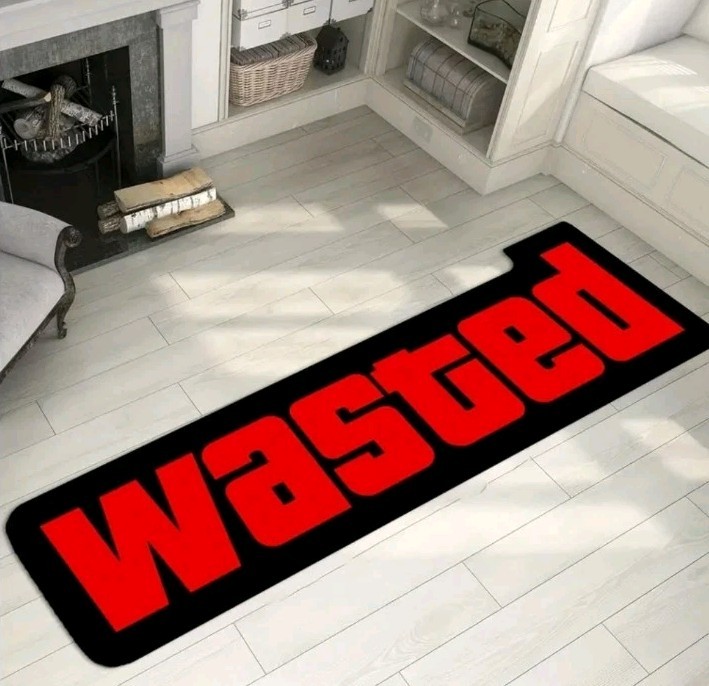 GTA Gamer Abstract Red Rug Handmade Tuft Thug Mafia Xbox PS Scarface Dollar 51in