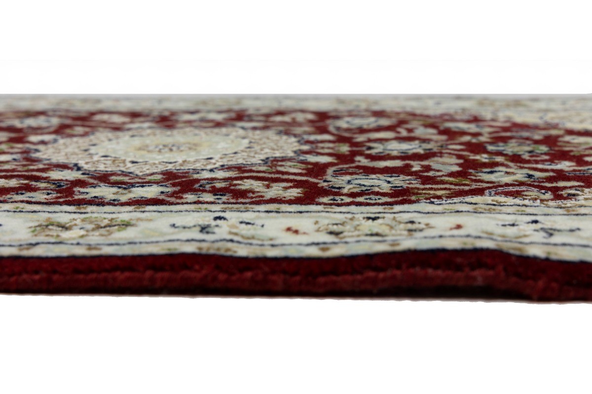 Small Hand-Knotted Red Floral Indo-Nain Oriental Rug Bedroom Decor Carpet 2X3 ft