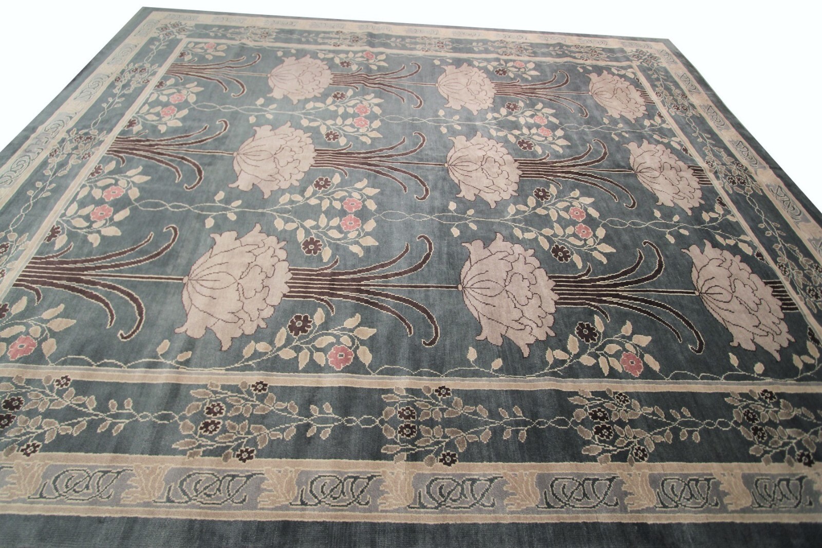 12X15 Vintage Arts & Crafts Rug Rare Art Nouveau William Morris Art Deco Rug