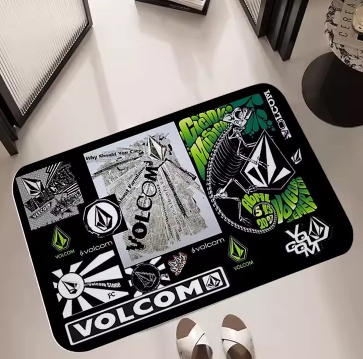 Skateboard Rug Mat Kitchen Bathroom Entryway Interior Volcom Skate 12×20”