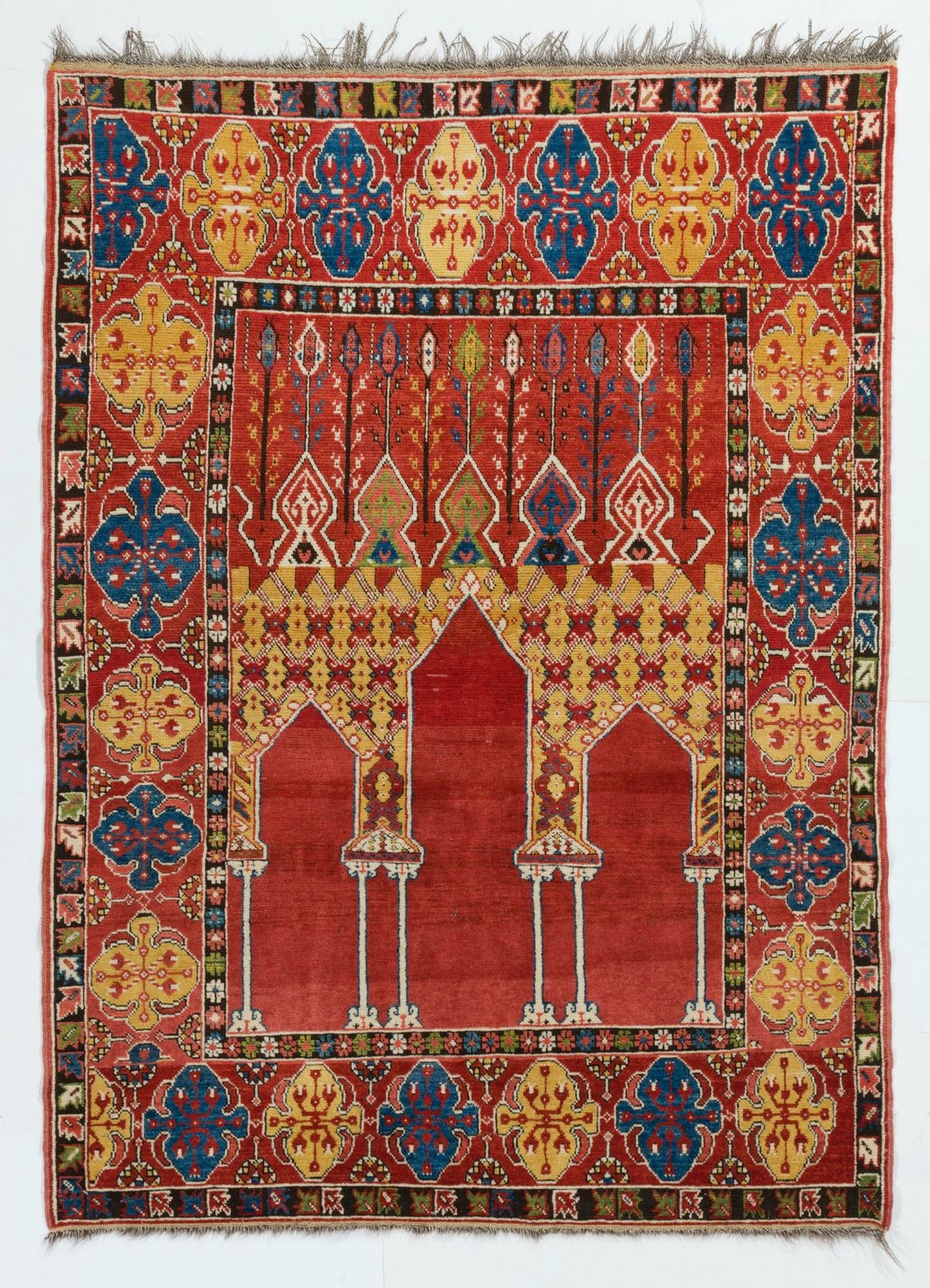 4.8×6.6 Ft Reproduction of the Transylvanian Bistrita Six Column Rug