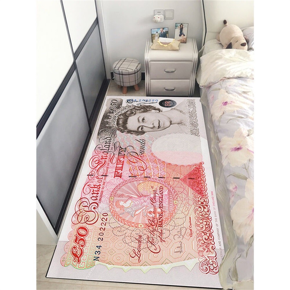 Runner Rugs Banknote Money Dollar Area Rugs Kitchen Mats Hallway Non-Slip Carpet