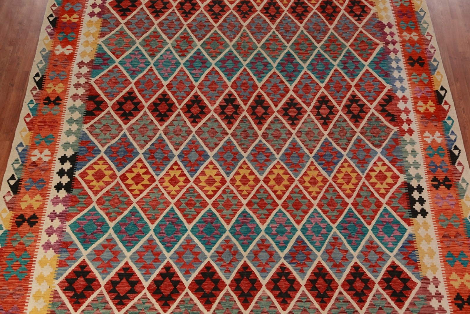 Traditional Reversible Kilim Rugs Handwoven Area Wool Carpet 10×13 ft