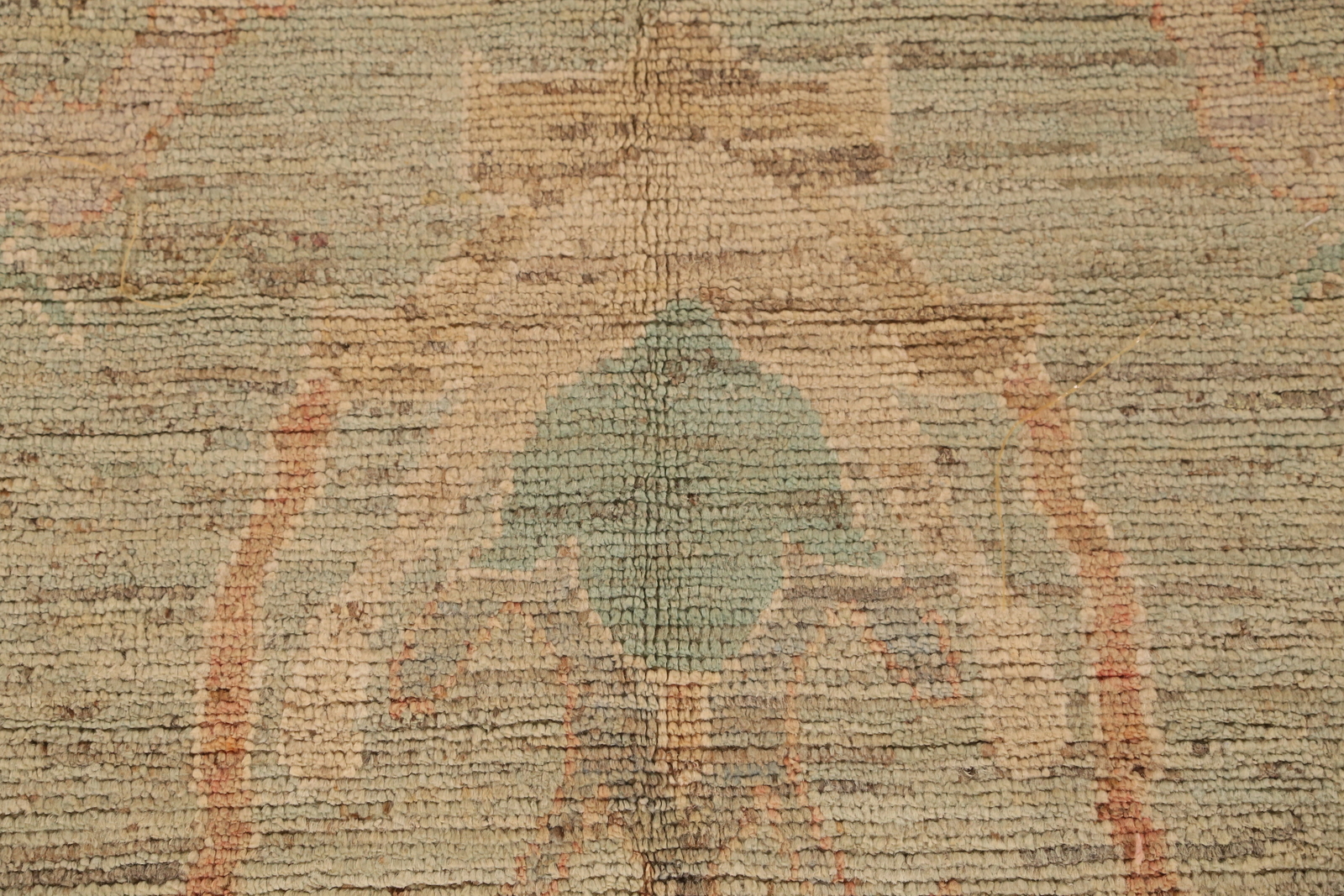 Vegetable Dye Traditional Oushak Turkish Area Rug Hand-Knotted Green 7×10 ft