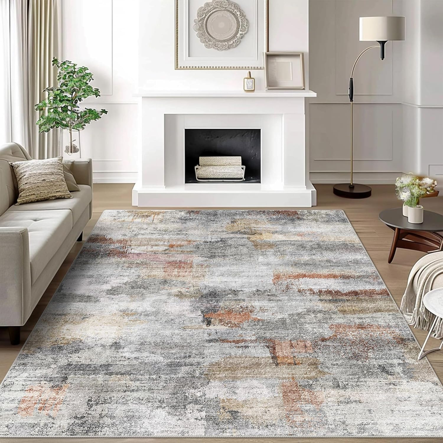 Vivorug Washable Rug, Ultra Soft Area Rug 8X10, Non Slip Abstract Rug Carpet, St