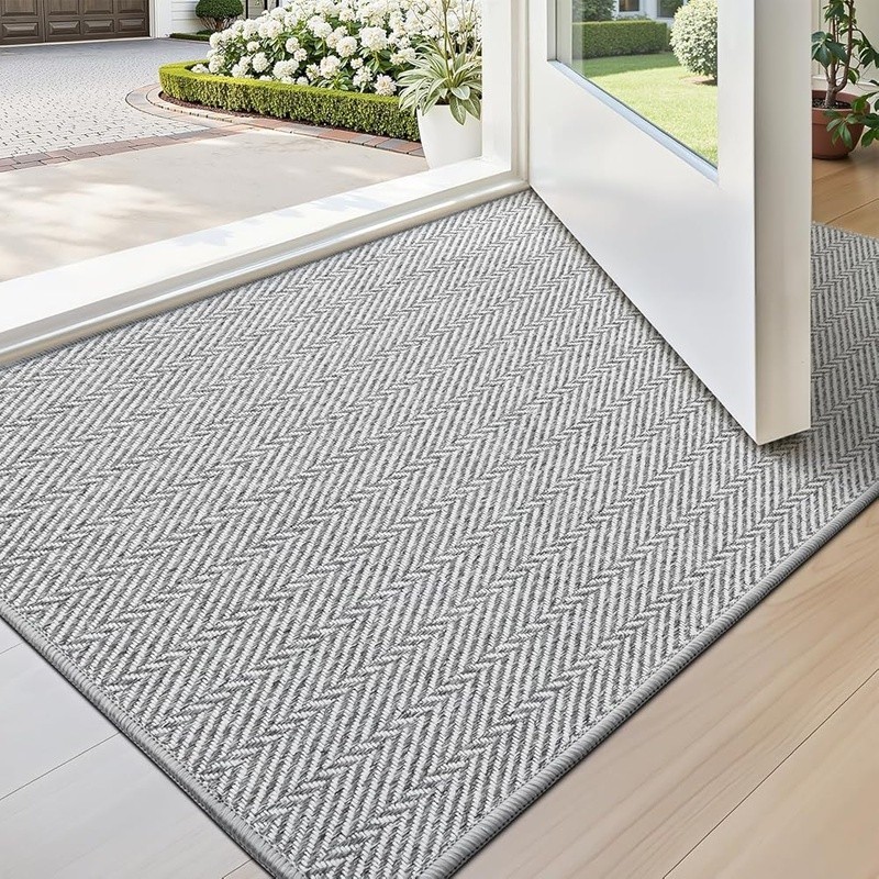 Low Profile Non-Slip Rug Pet Friendly Durable Flat Woven Area Mat Home Use