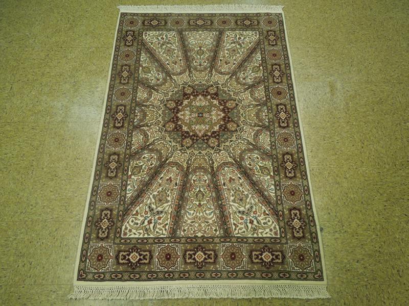 4×6′ Fine Quality Wool & Silk Handmade Rug Esfahaan DOM # PIX-17695