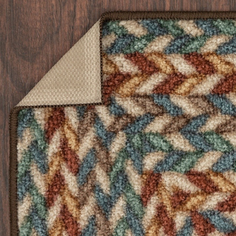 Traditional Braid Print Accent Runner Rug Machine Washable Indoor Latex Backing