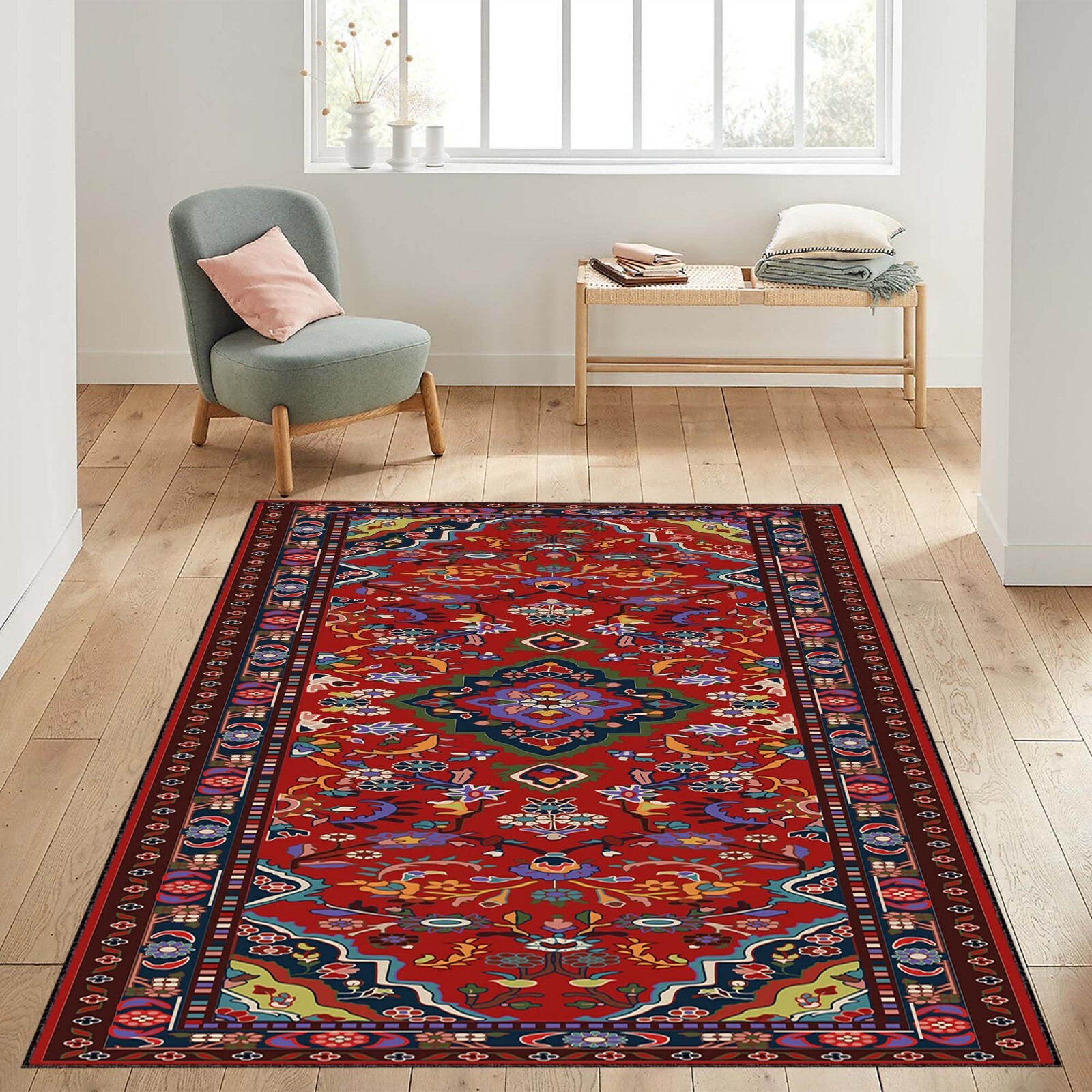 Fabulous Rug, Non-Slip Backing Rug, Machine Washable Rug, Easy to Clean, Vintage