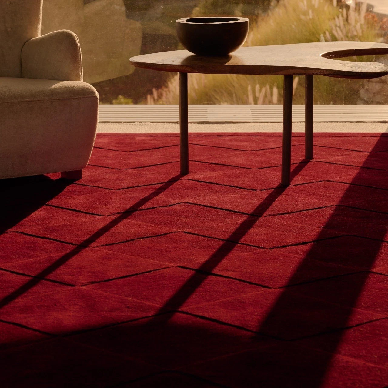 Hand Tufted Wool Rug- Nordic Knots Diamond Pattern Modern Area Rug 9×12 10×14 ft