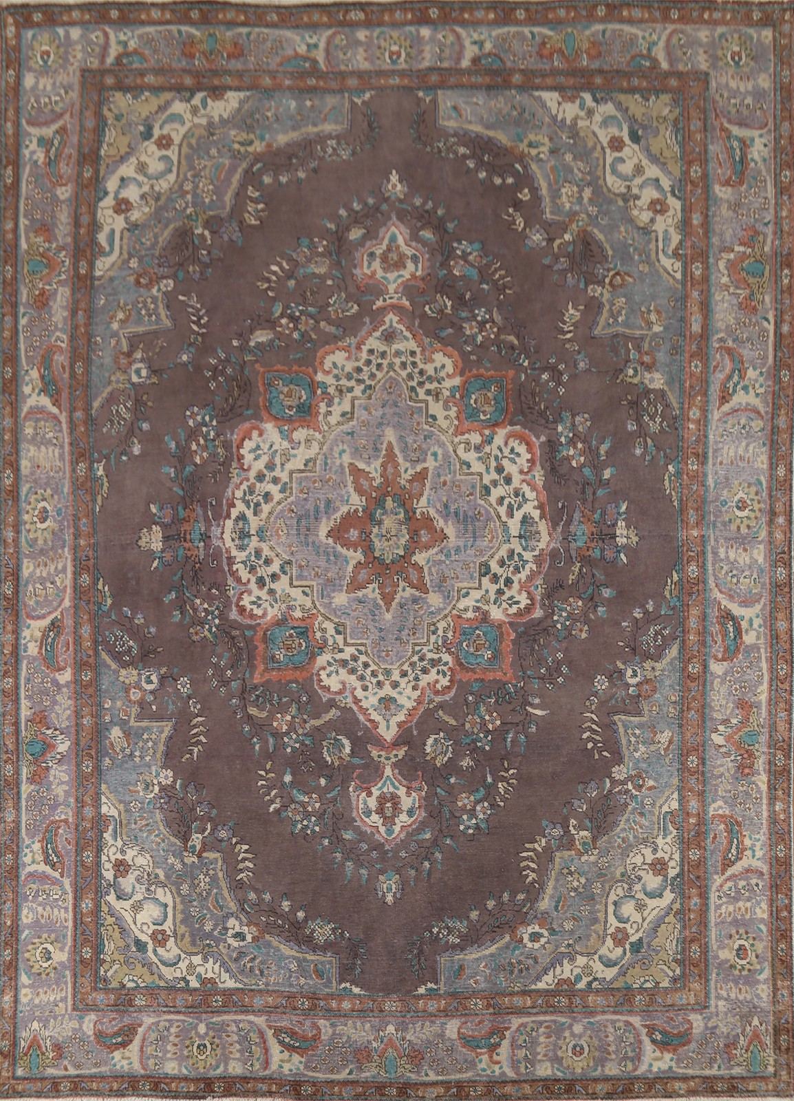 Over-Dyed Traditional Area Rug 10×12 Hand-knotted Wool Floral Vintage Carpet