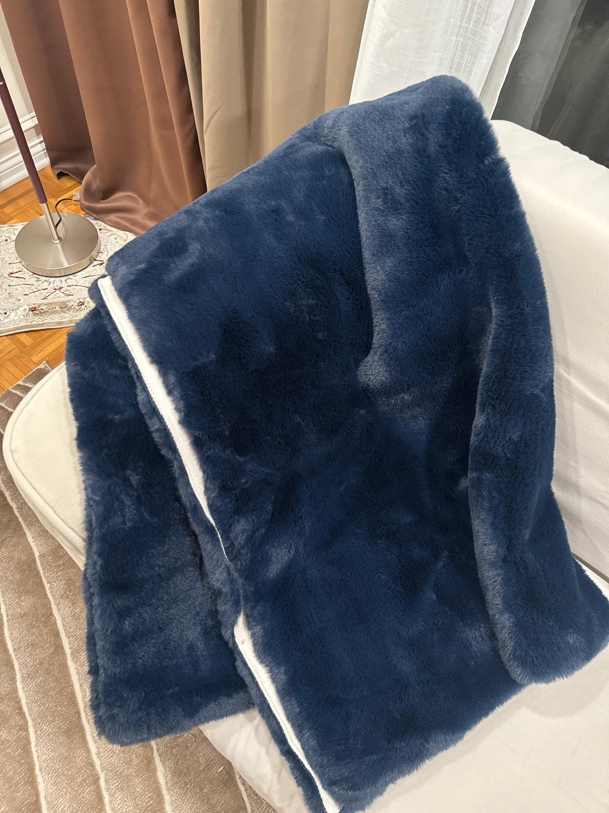 Silhouette Home Accent Area Rug Blue Trddy Bear Fuzzy Furry 4 By 6