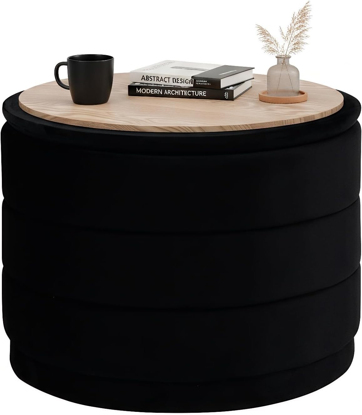Velvet Storage Ottoman with Tray Folding Ottoman with Storage Coffee Table Foot