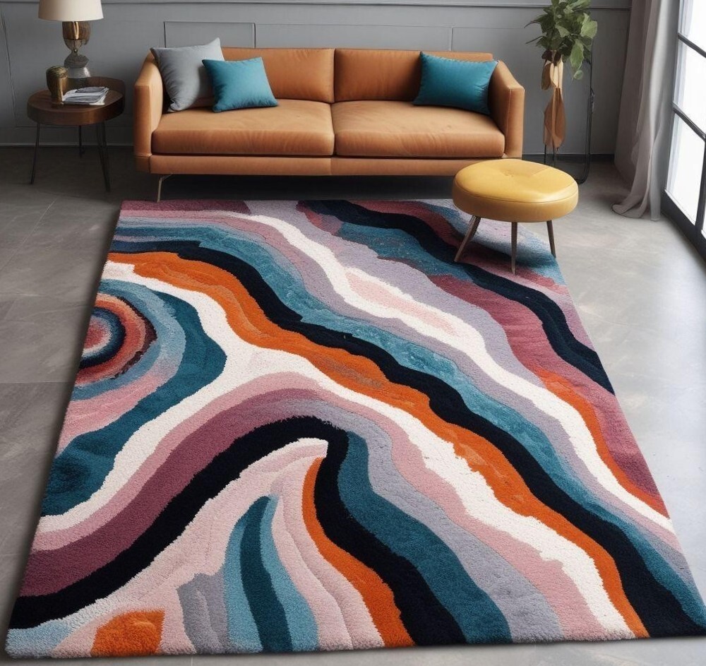 “Geode Flow” or “Abstract Earth Layers” CARPET FOR LIVING AND BEDROOM