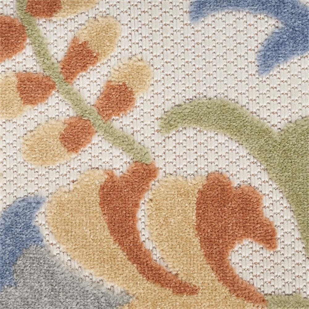 Pemberly Row 63×63″ Polypropylene Area Rug in Ivory and Blue